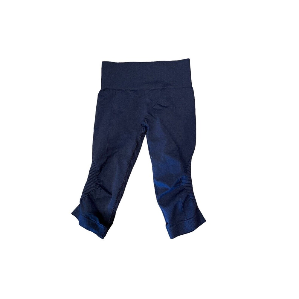 LULULEMON Womens Leggings IN THE FLOW Ruched Crop Navy Blue Sz 6